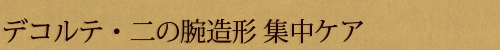 デコルテ・二の腕造形集中ケア